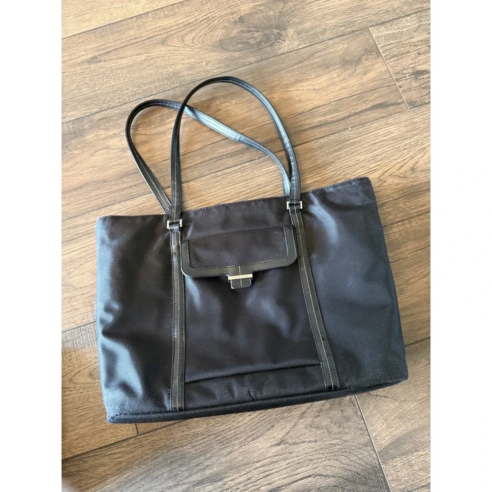 Samsonite‎ Black Nylon Laptop Tote Bag Shoulder Work Travel Briefcase 16.5x12